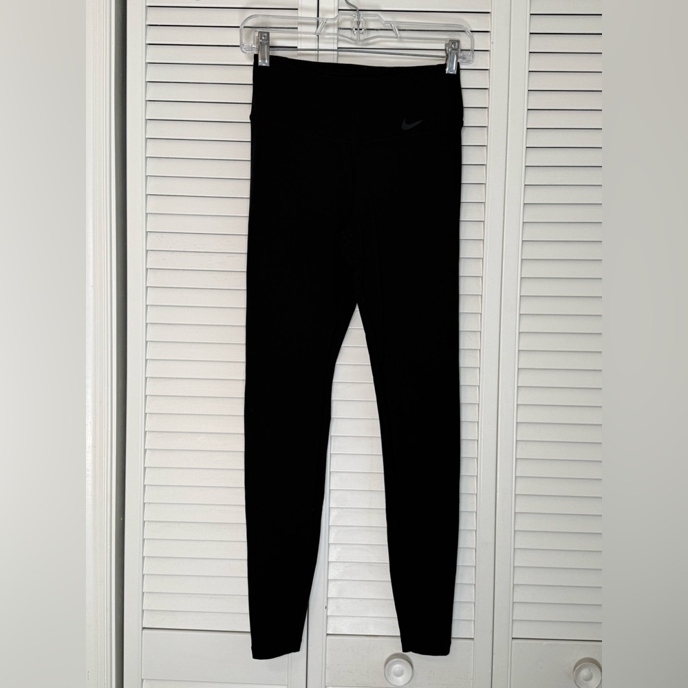 Nike Dri-Fit Ankle Leggings Side Stripes Women's Size S Black Workout Yoga Gym